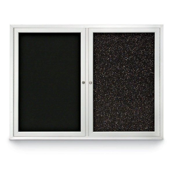 Corkboard, Med Grey/Black, 48" x 36"